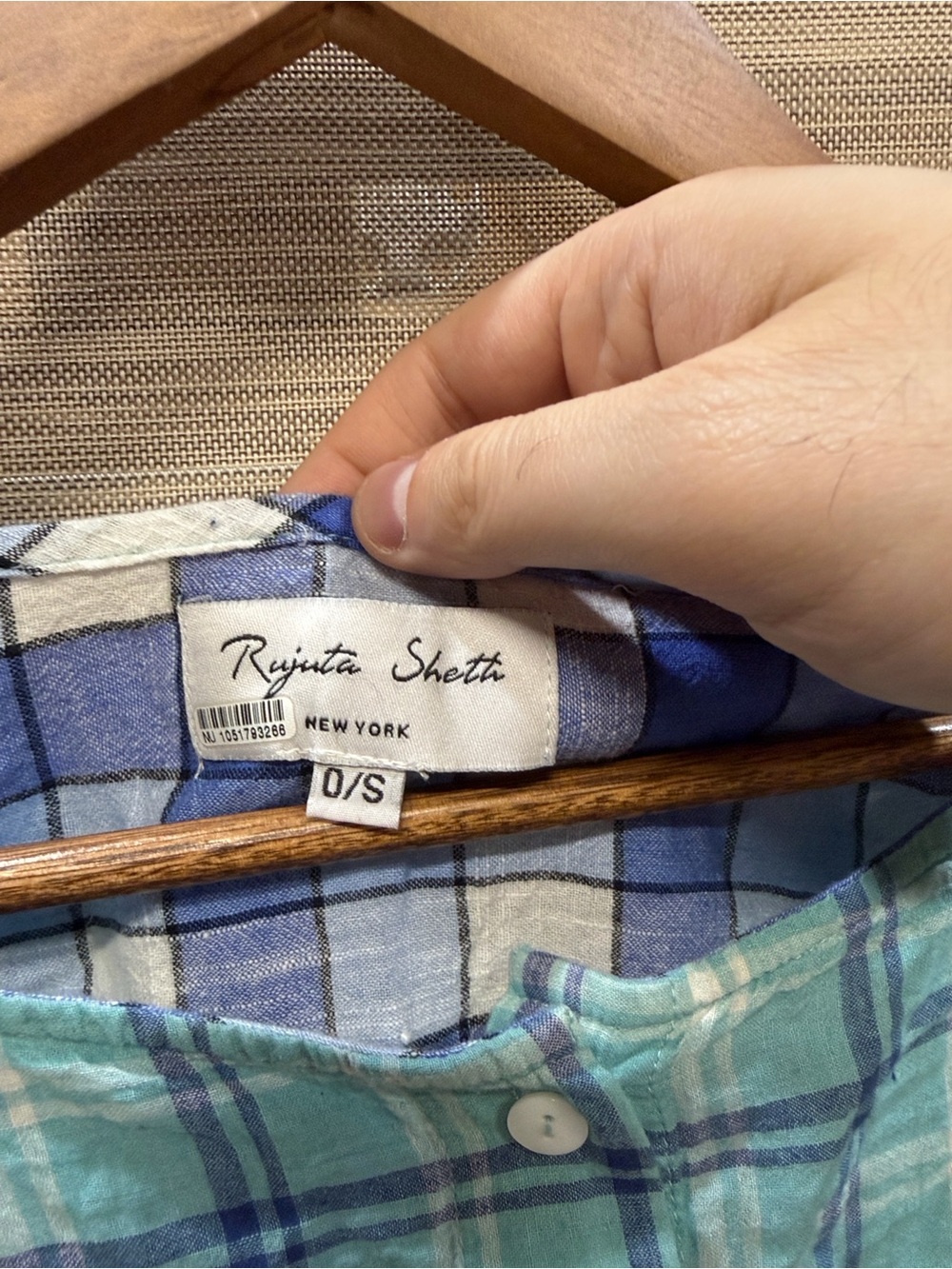 Rujuta Sheth Marni Plaid Mixed Media Top Checkered Lagenlook Women’s One Size - Picture 4 of 6